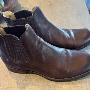 Frye Dark Brown Leather Ankle Boots